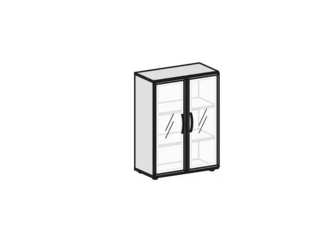 vitrinekast,HxBxD 1104x800x420mm,2xhouten vloer,3 OH,m. frame,romp wit
