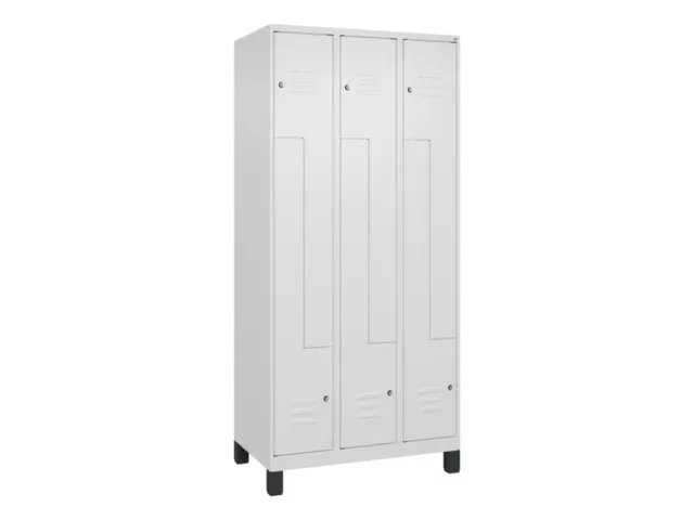 Z-garderobekast,HxBxD 1950x900x500mm,vak B 150/300mm,cil.-slot,voeten