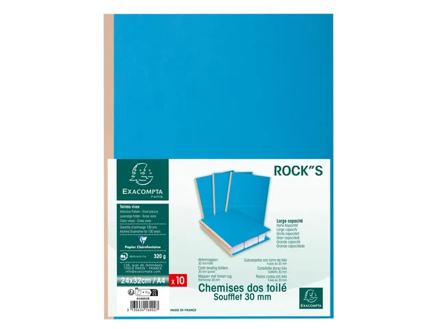 PK 10 map linnen rug ROCK"S 320 blauw