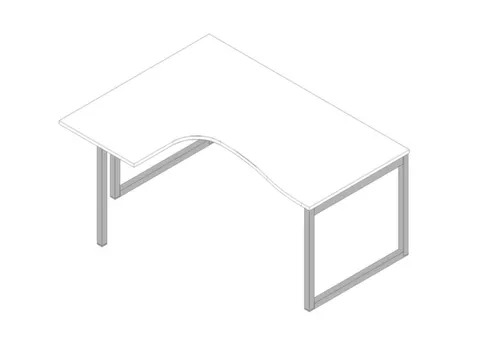 hoek-bureau,HxBxD 730x1600x1200mm,blad wit,verdieping links