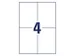 etiket Avery ILK 105x148mm 200 vel 4 etiketten per vel wit