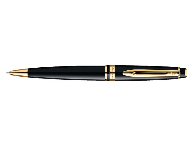 Balpen Waterman Expert Black lacquer GT Medium Blauwe inkt
