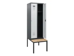 locker met bank,HxBxD 1950x600x815mm,2vak,vak B 300mm,cilinderslot