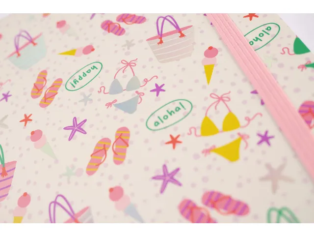 Carnet spiralé Beach Happy A5 ligné papier coloré. 2pces 70gramme 1