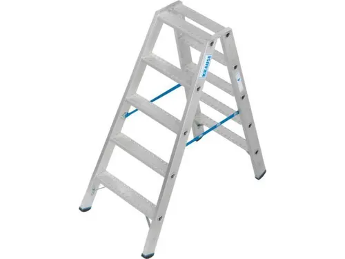 dubbele ladder,beide zijden,2x5treden m. R13-laag,treden met profiel