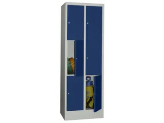 lockerkast,HxBxD 1850x600x500mm,2x3vakken,RAL7035,front RAL5010 - 2