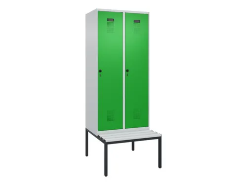locker met bank,voor scheiding van kleding,HxBxD 2120x800x815mm,2vak