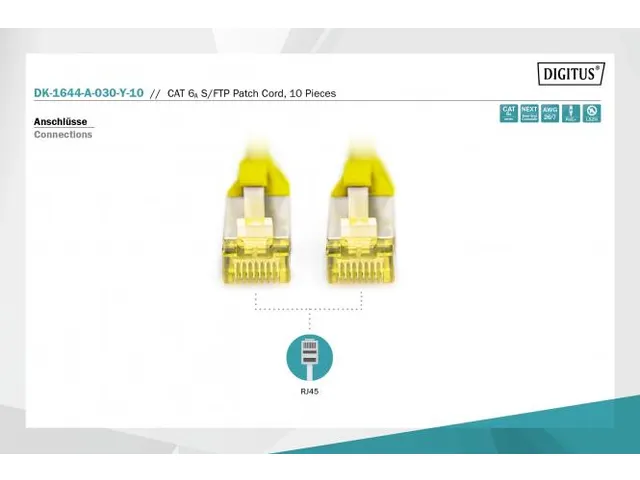CAT 6A S/FTP PATCH CORD 10P AWG 26/7 3m