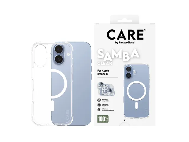 PanzerGlass CARE by Samba Case Transparent w. White MagSafe iPho
