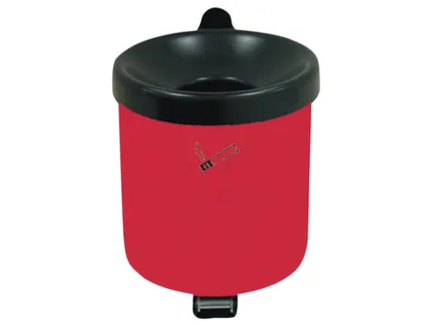 Veiligheidswandasbak 0.6 liter 100x90mm Kiepbaar Plaatstaal Rood