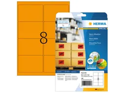 HERMA 5145 Gekleurde etiketten A4 99,1x67,7mm Neon Oranje 160 stuks
