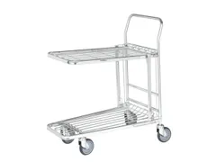 Ruimtebesparende Wagen,Draagverm. 300Kg,Stalen Schorenplaat,Duwbeugel