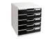 Bloc à tiroirs MODULO A4 5 tiroirs Classic Noir Gris