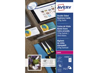 Visitekaart Avery C32026-25 2-zijdig 270gr 85x54mm 250stuks - 2