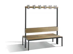 omkleedbank,HxLxD 1710x1500x760mm,HPL eiken-sereno,frame staal RAL7021