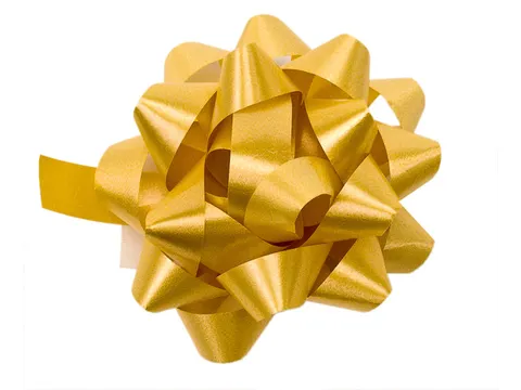 Rozetten polyband Kangaro 60mm goudgeel 25 stuks in doos