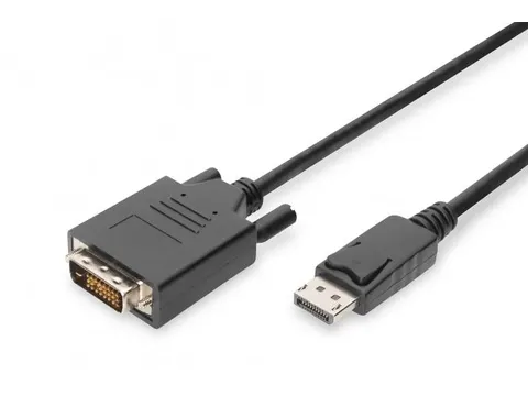 DisplayPort-adapterkabel type DP DVI (24+1) m/m 1m DP 1.1a Zwart
