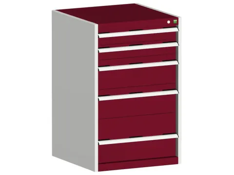 ladekast HxBxD 1000x650x650mm 5laden romp RAL7035 front RAL3004