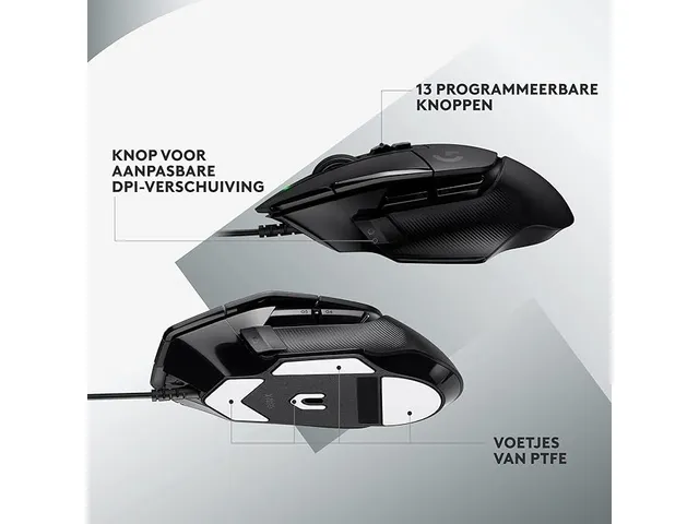 Logitech G502X Hero optical bedrade gaming muis zwart