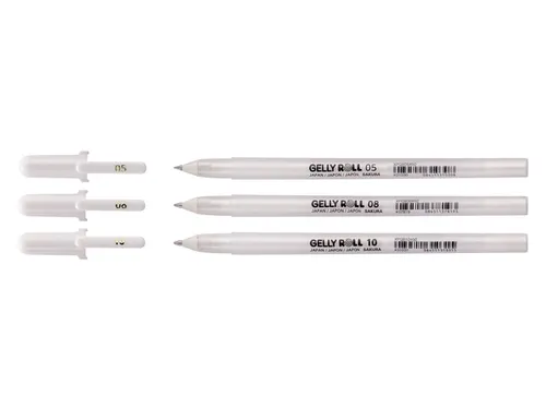 Gelschrijver Sakura Gelly Roll Classic set à 3 breedtes wit