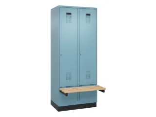 locker met bank,HxBxD 1950x800x815mm,2vak,vak B 400mm,cilinderslot - 2