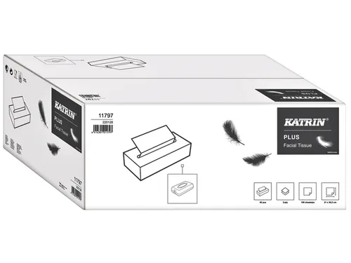 Facial tissue's Katrin 11797 2-Laags wit doos à 100 stuks