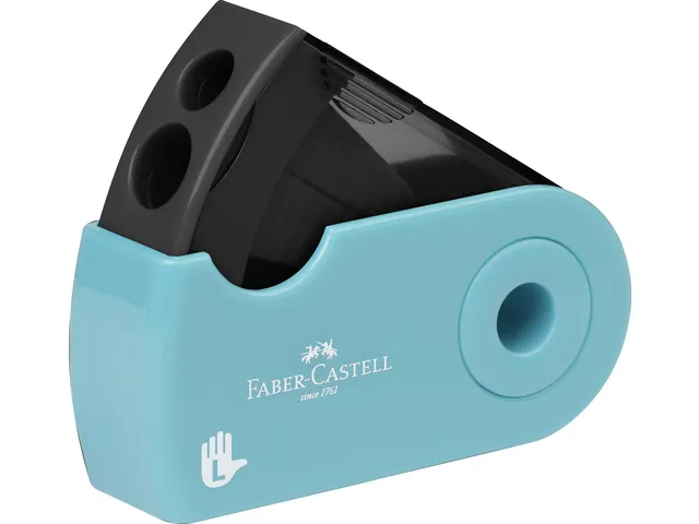 Puntenslijper Faber-Castell SLEEVE dubbel turquoise linkshandig