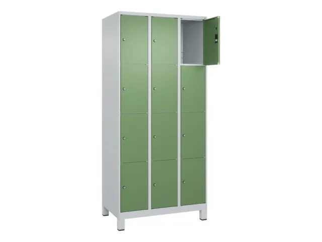 lockerkast,HxBxD 1950x900x500mm,3x4vakken,vak B 300mm,cil.-slot,voeten