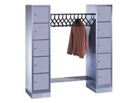 locker met kapstok HxBxD 1800x1800x500mm romp RAL7021 front RAL7016