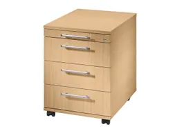 mobiel ladeblok,HxBxD 590x428x580mm,4lade(n),cil.-slot,romp beuken