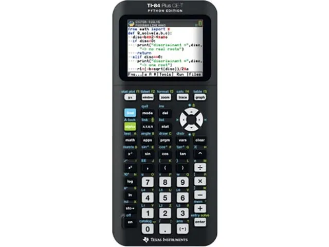 Texas grafische rekenmachine TI-84 Plus CE-T Python edition