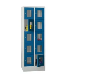 lockerkast,HxBxD 1850x600x500mm,2x5vakken,RAL7035,front RAL5010 - 2