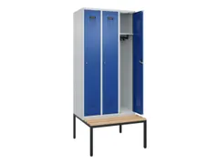 locker met bank,HxBxD 2120x900x815mm,3vak,vak B 300mm,cilinderslot