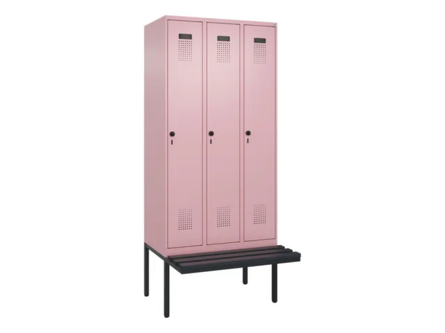 locker met bank,voor scheiding van kleding,HxBxD 2120x900x815mm,3vak