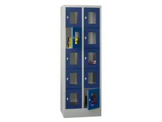 lockerkast,HxBxD 1850x600x500mm,2x5vakken,RAL7035,front RAL5010 - 2
