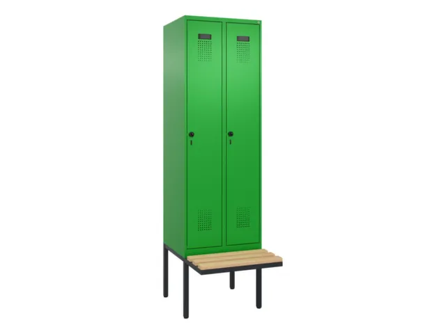 locker met bank,voor scheiding van kleding,HxBxD 2120x600x815mm,2vak