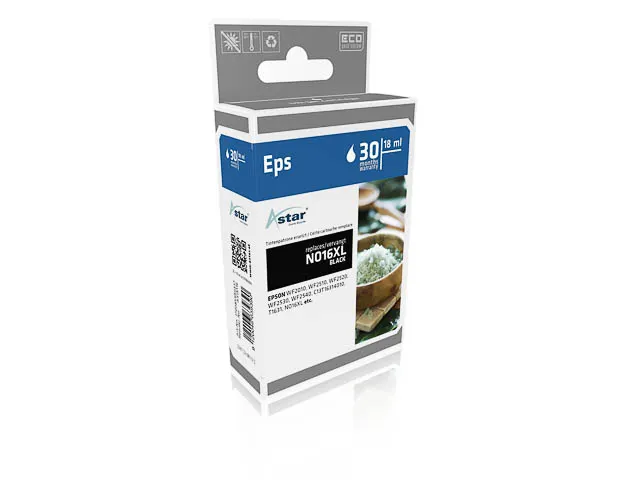 Astar Epson T1631 WF inkt Zwart HC Rebuilt 500 pagina's 12.9ml