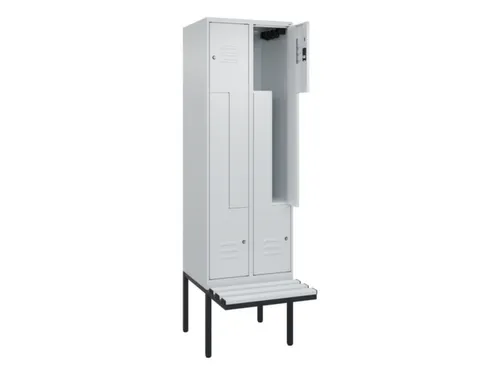 Z-garderobekast,HxBxD 2120x600x815mm,2vak,vak B 300mm,cil.-slot