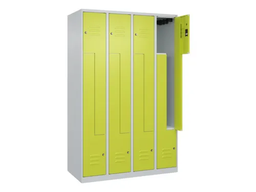 Z-garderobekast,HxBxD 1850x1200x500mm,vak B 150/300mm,cil.-slot