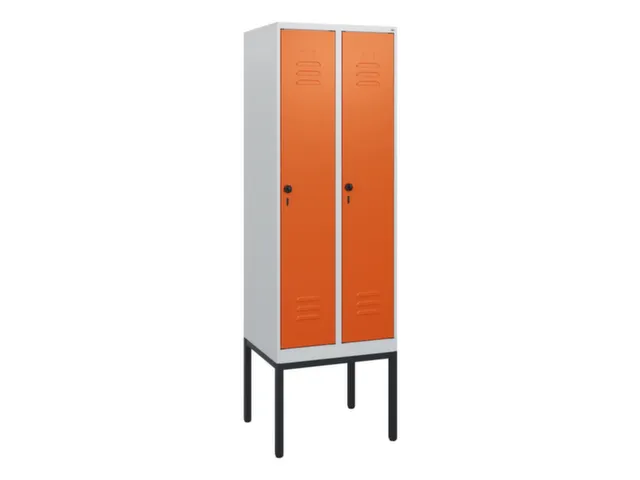 locker,HxBxD 1950x600x500mm,2vak,vak B 300mm,draaigrendel