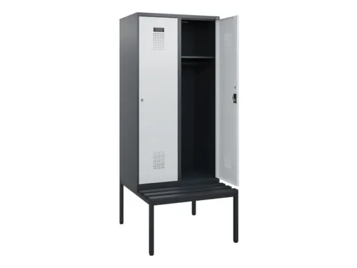 locker met bank,HxBxD 1950x800x815mm,2vak,vak B 400mm,cilinderslot