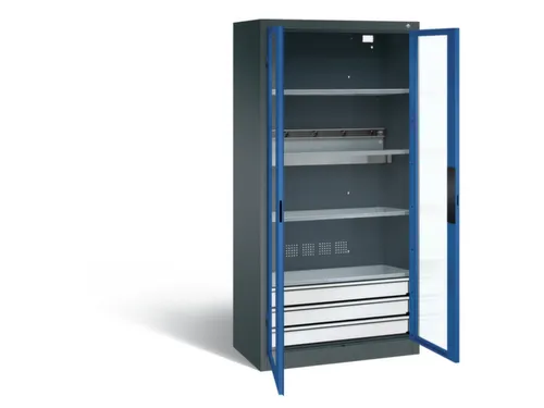 acculaadkast 1950x930x500mm 5stekkerdozen 230V cil.-slot front RAL5010