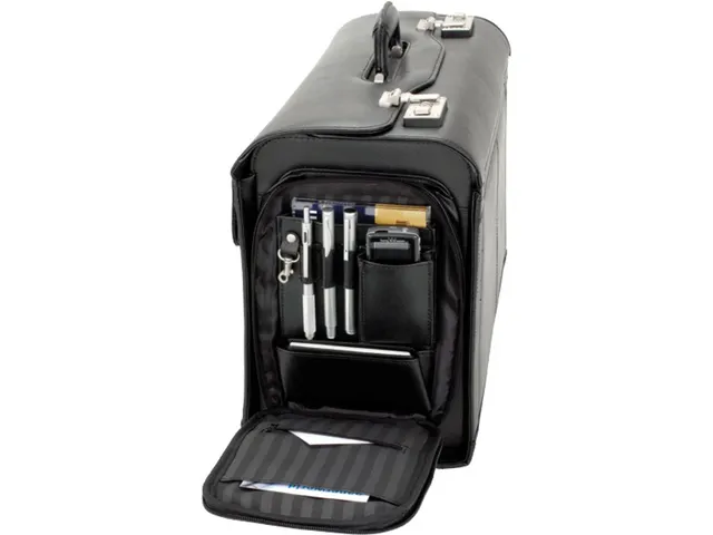 Valise pilote Alassio Verona cuir véritable noir