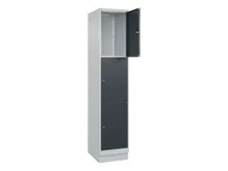 lockerkast,HxBxD 1950x400x500mm,1x3vakken,vak B 400mm,cil.-slot,sokkel