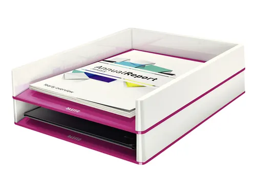 Brievenbak Leitz WOW wit/roze C4 A4+