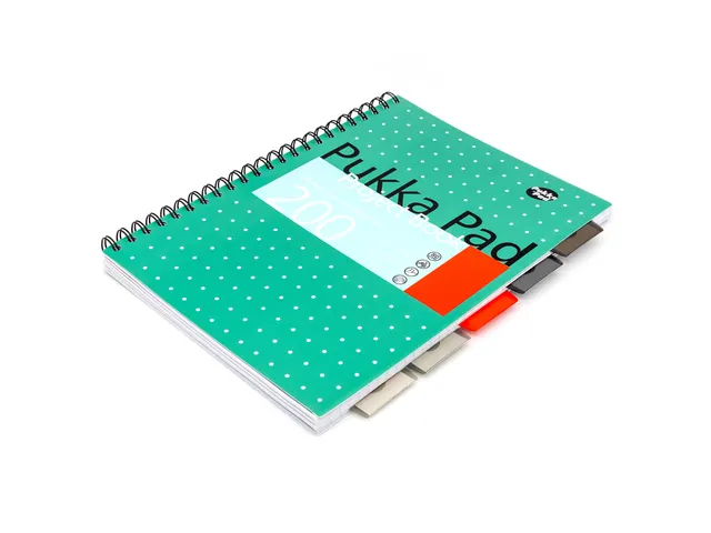 Projectboek Pukka Metallic A4 lijn 5-tabs 200 pagina's 80gr groen