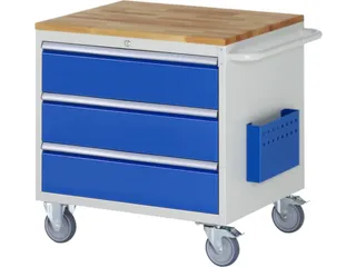 gereedschapswagen,HxBxD 795x770x650mm,beukblad,draagverm. 450kg - 2