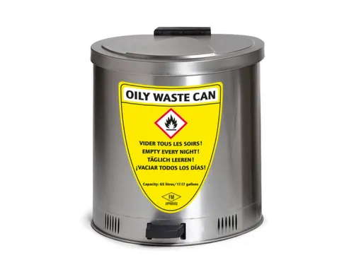afvalbak voor poetsdoeken,RVS,HxBxD 580x535x545mm,m. pedaal