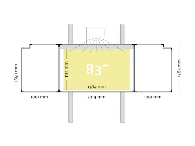 Projectiebord vijfvlaks 128x201cm kolom mat wit Extraflat touch finger