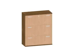 hangmappenkast 1150x1000x430mm 3hangmappenframes Noten +Beuken
